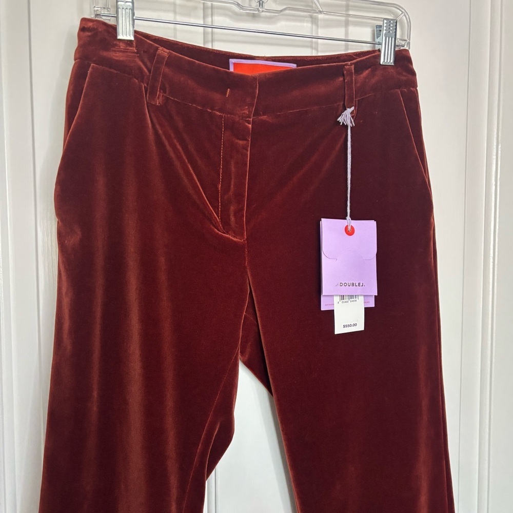 NWT LA DoubleJ Rich Coat 24-7 Velvet Solid Pants in Terracotta size S - Picture 2 of 14